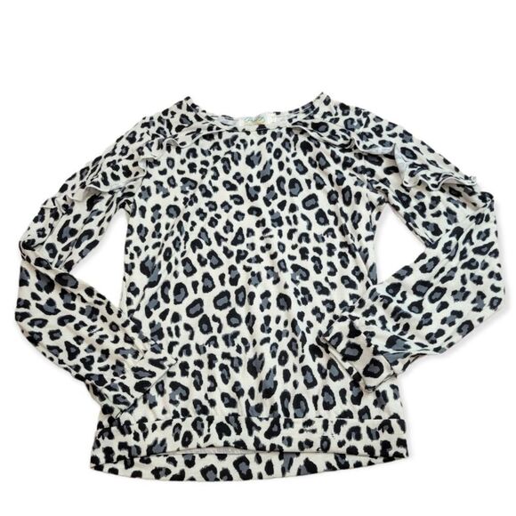 Presley Couture leopard top with ruffle 9/10 - Picture 1 of 5